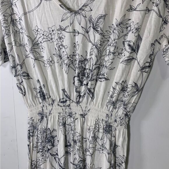H&M XS‎ White Floral Jersey Dress - Picture 3 of 5